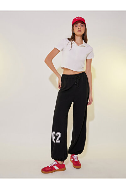 Take Two By Styli Graphic Print Cuffed Joggers with Drawstring
