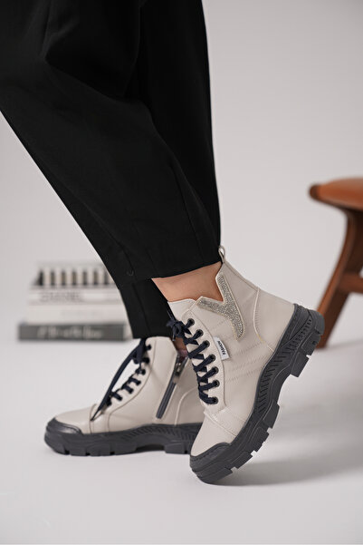 Cananın Pabuçları FLS 01-103 Taşlı Fermuarlı Bot