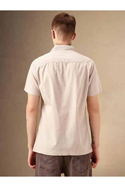 Dennis Lingo By Styli Solid Relaxed Fit Spread Collar Shirt with Pocket