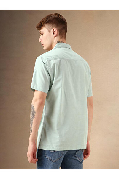 Dennis Lingo By Styli Solid Regular Fit Spread Collar Shirt with Pockets