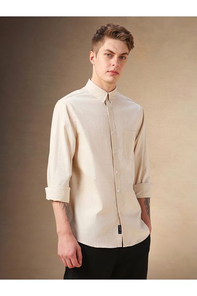 Dennis Lingo By Styli Solid Relaxed Fit Spread Collar Shirt
