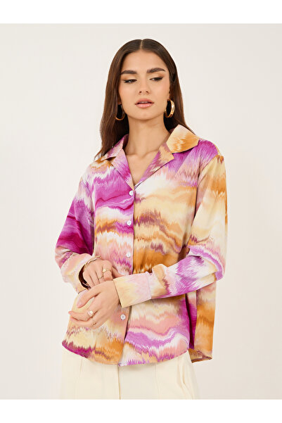Luxewave By Styli All-Over Print Drop Shoulder Buttoned Shirt