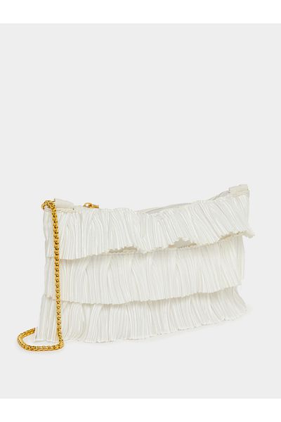 Styli Textured Layer Detail Chain Clutch Bag