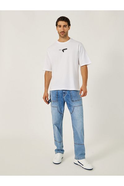 Styli Minimal Print Oversized Round Neck T-Shirt