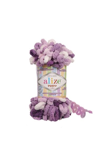 Alize Κλωστή πλεξίματος 5 τεμαχίων Puffy Color Purple - 9 Mt, 100 g Finger Knitting νήμα
