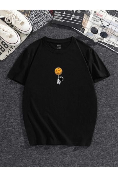 HOFFNUNG Tricou unisex din bumbac supradimensionat cu guler rotund