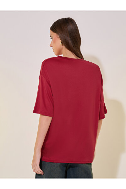 Take Two By Styli Slogan Print Round Neck Oversized T-Shirt