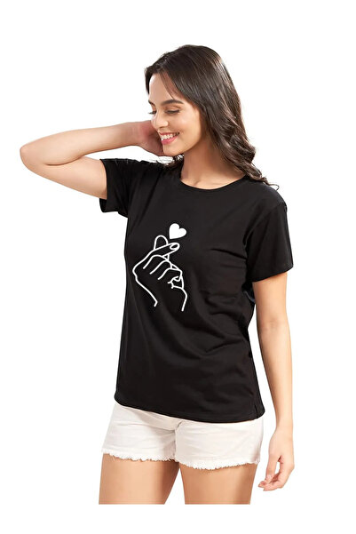 HOFFNUNG Tricou unisex din bumbac supradimensionat cu guler rotund