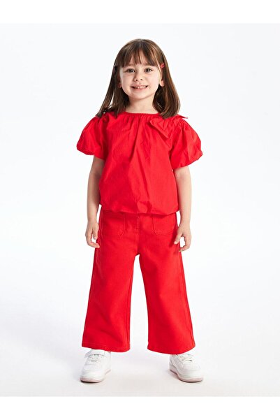 LC Waikiki Crew Neck Balloon Sleeve Baby Girl Shirt