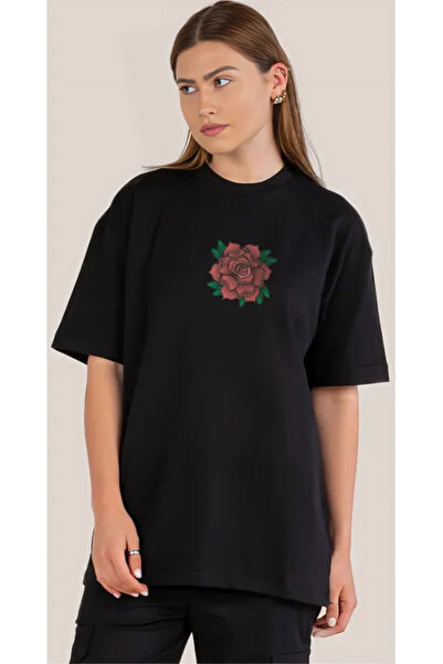 HOFFNUNG Tricou unisex din bumbac supradimensionat cu guler rotund