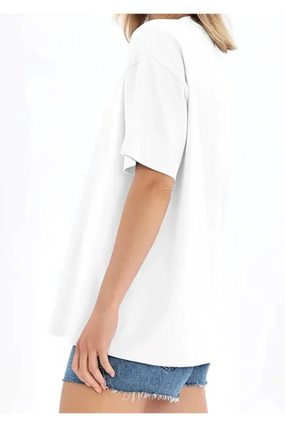 HOFFNUNG Oversize T-shirt ROSE Printed Crew Neck