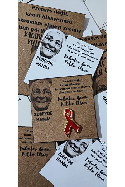 Butenin Atölyesi Kadınlar günü fiyonk, 10 adet yaka rozeti,kutulu Zübeyde Han...