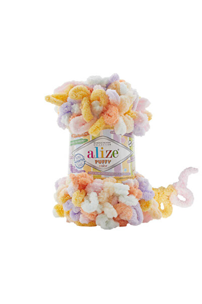 Alize Puffy Color 6520 El Örgü Ipliği 1 Adet Elle Örülen Kalpli Yastık Bebek ...
