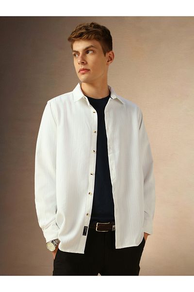 Dennis Lingo By Styli Solid Spread Collar Regular Fit Shirt