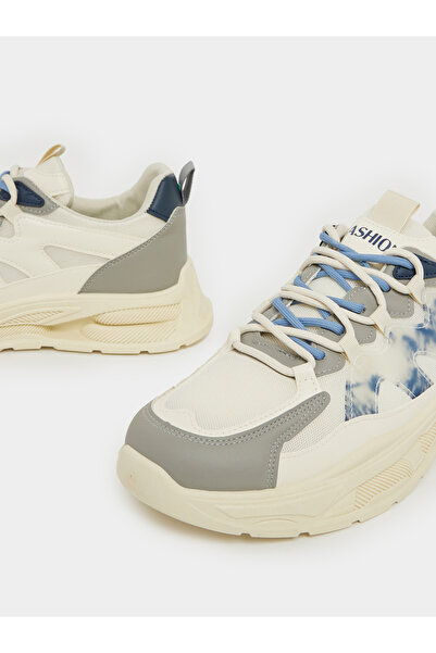 Styli Chunky Sole Abstract Print Lace Up Sneakers