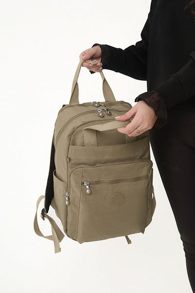 YOGII Bassa Model Unisex Water Resistant Crinkle Fabric Multi-Compartment Laptop School and Travel Backpack