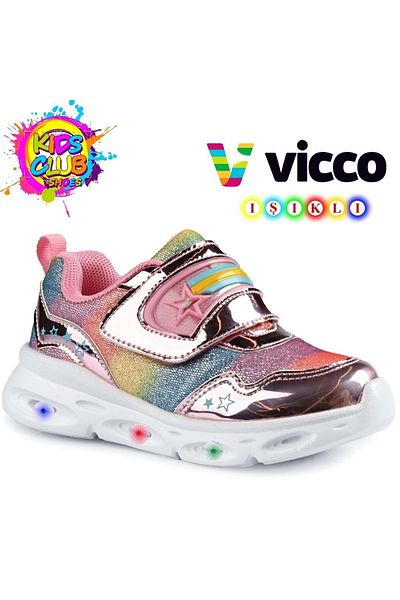 Kocamanlar Ayakkabı Vicco Kita Pink Lighted Orthopedic Children's Sports Shoes
