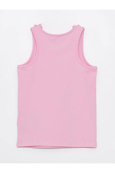 LC Waikiki Crew Neck Ruffle Detailed Girls' Singlet (S4)