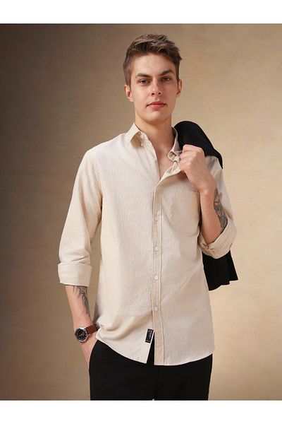 Dennis Lingo By Styli Solid Relaxed Fit Spread Collar Shirt