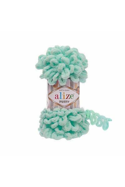 Alize 6 τεμάχια 19 Light Mint-2 90x90 για βρεφική κουβέρτα Puffy