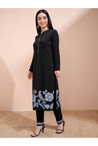 Vishudh By Styli Ethnic Motifs Floral Print Regular Fit Kurta with Trousers Set