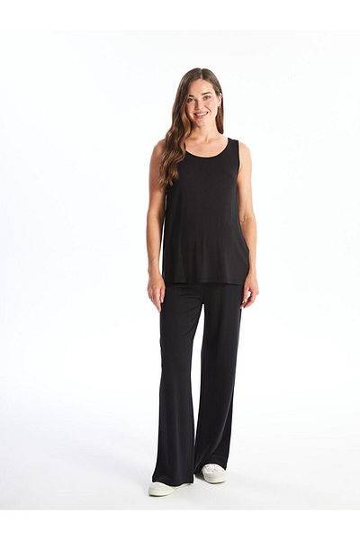 LC Waikiki Tricou negru de maternitate cu decolteu în U (S4)