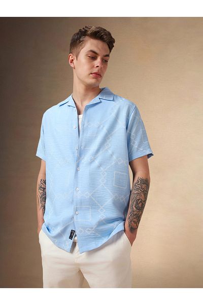 Dennis Lingo By Styli Printed Relaxed Fit Cuban Collar Shirt