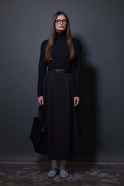 Tailors Room Μαύρη διπλή πλισέ φούστα