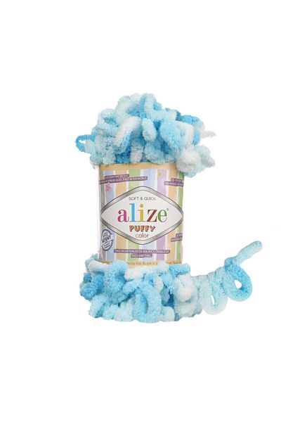 Alize 5924 Model Puffy Color Hand Knitted Heart Pillow Baby Blanket - 1 Piece