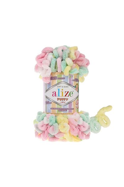 Alize 5862 Model Puffy Color Hand Knitted - Heart Pillow Baby Blanket