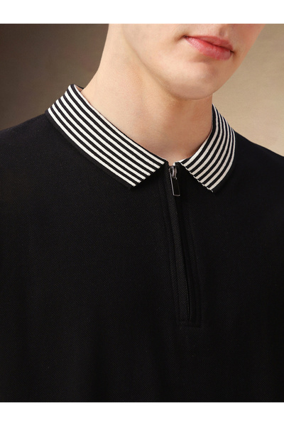 Dennis Lingo By Styli Regular Fit Polo Collar T-Shirt with Zipper Detail