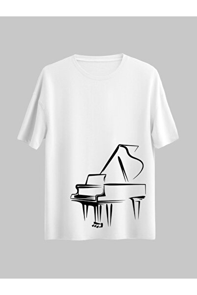 HOFFNUNG Tricou unisex din bumbac supradimensionat cu guler rotund