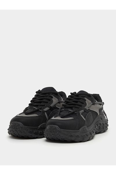 Styli Abstract Lace Design Chunky Sole Lace Up Sneakers
