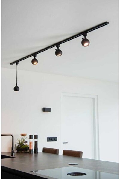 habek avize beşli 2mt ray spot ile   led ampul ile  spot küre  avize led spot
