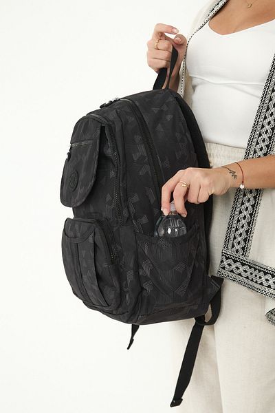 YOGII Lety Model Unisex Water Resistant Crinkle Fabric Multi-Compartment Laptop School and Backpack