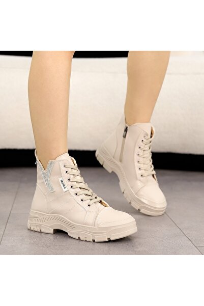 Cananın Pabuçları FLS 01-103 Taşlı Fermuarlı Bot