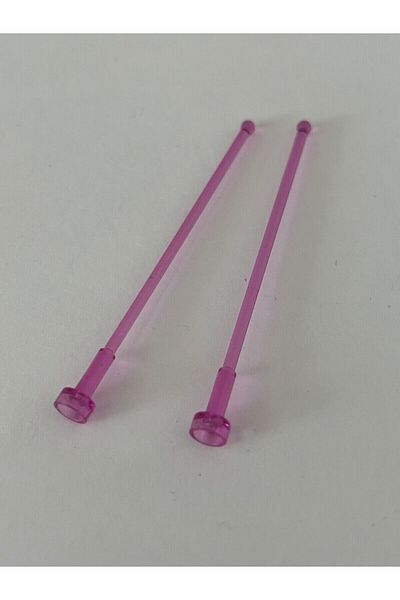 LEGO Accessory Custom Moc Antenna 1 X 8 Mast Transparent Pink Antenna 2 Pieces to Send
