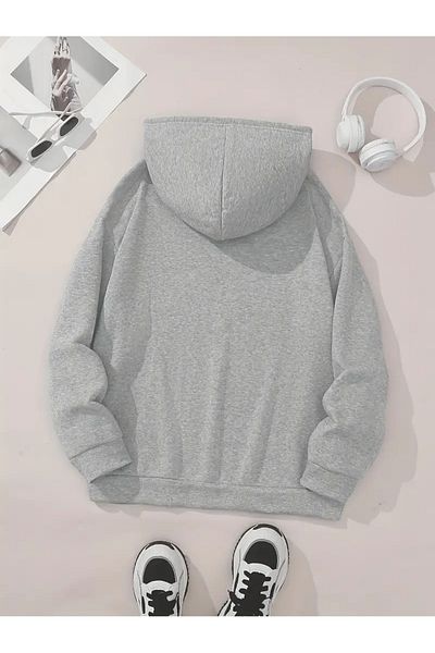 NEW TRENDY COLLECTİON Women's Flag Cat & Sweet Strap Refined Fair Tray Casual Hoodie