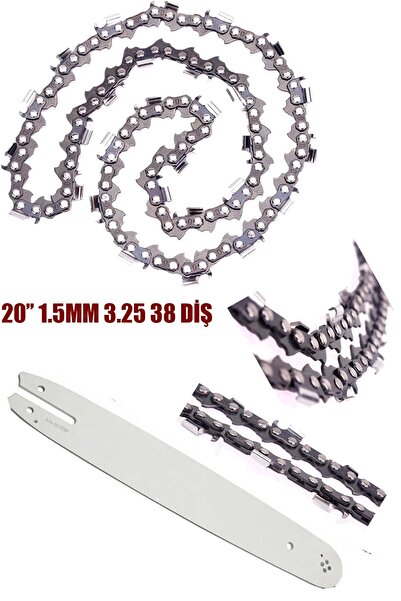 DEKO TURKEY 38 DİŞ 3,25  Benzinli Testere Zinciri ve 20'' 50cm Pala Bıçkı Set...