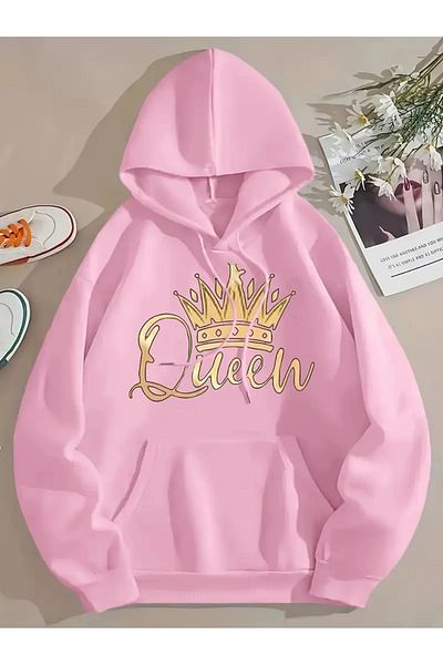 NEW TRENDY COLLECTİON Κομψή γυναικεία κουκούλα με γεωμετρικό σχέδιο κορώνας