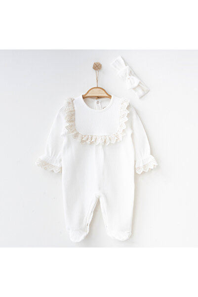 HifaBebe Scalloped Ruffled Waffle Baby Girl Romper