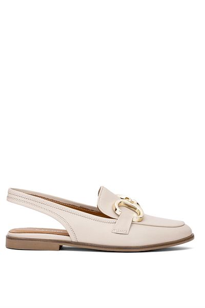 Ayakkabı Fuarı Elit Rch015-R2032 Bej Pantofi de damă casual din piele naturală