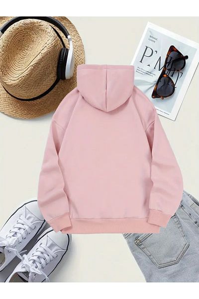 NEW TRENDY COLLECTİON Γυναικεία φούτερ με κουκούλα casual με στάμπα καρτούν αρκούδας