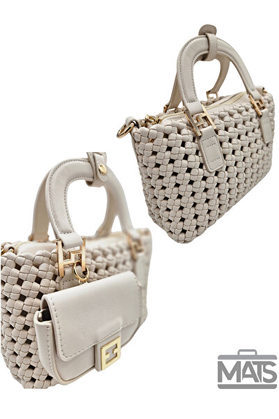 DSN Cream Braided Minimal Bag Hand and Shoulder Bag