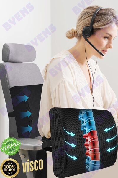 BYENS Chair Back Cushion Seat Lumbar Support Car Rest Cushion Auto Vehicle Orthopedic Pillow