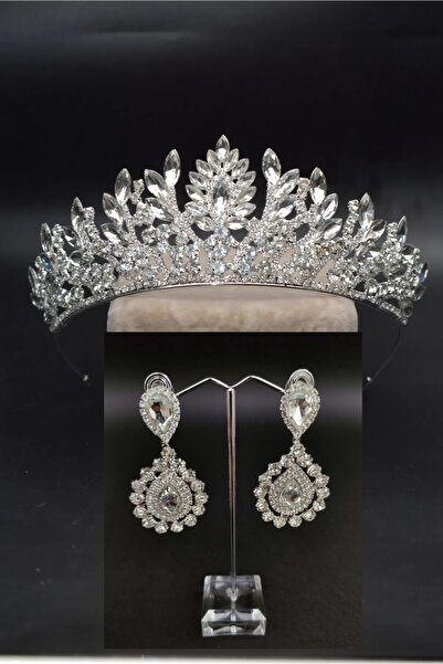 Asensa Set de coroană și cercei de mireasă, elegant și elegant, cu pietre de ...
