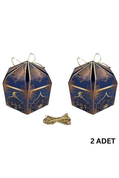 Genel Markalar 2li Ramazan Hediye Kutusu & Altın İp Seti (10m), Kandil, Şeker...