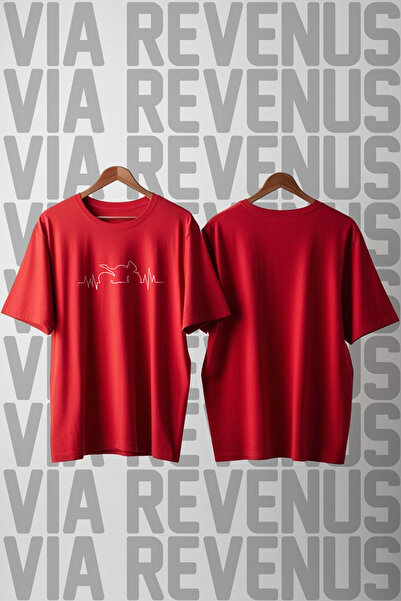 Vordevia Biker Ecg Front and Back Printed Crew Neck Wide Fit Unisex Tshirt