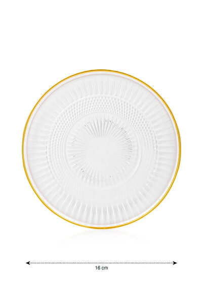 LC Waikiki Lcw Home Colorless Patterned Glass Cake Plate Set 4 Pieces t t