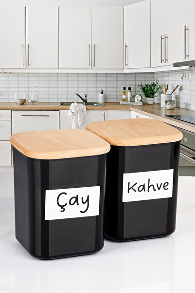 naturelove 2-Piece Wooden Vacuum Lid Square Acrylic Tea Coffee Food Storage C...